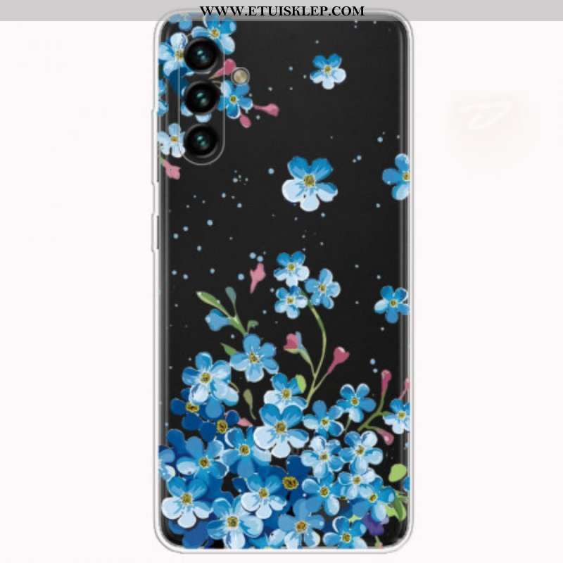 Futerały do Samsung Galaxy A13 5G / A04s Niebieskie Kwiaty